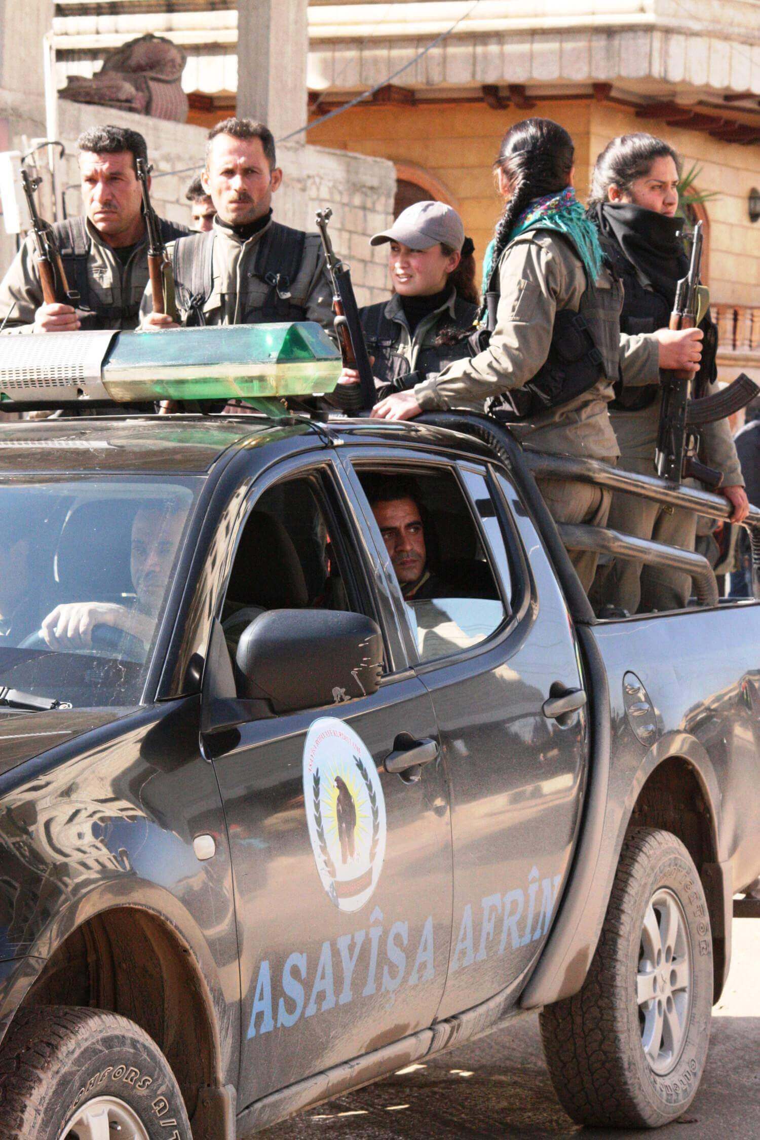 Police in the city of Efrîn February 3, 2015
