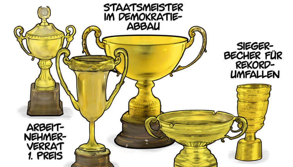 Comandantinas Schaubilder: Blauer Preisregen