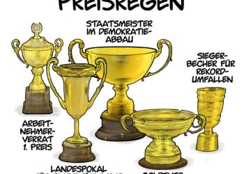 Comandantinas Schaubilder: Blauer Preisregen