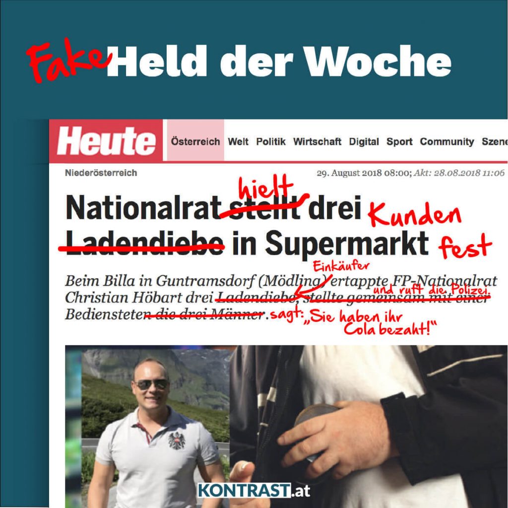 Fakeheld der Woche ist FPÖ Abgeordneter Christian Höbert