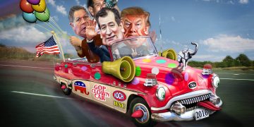 Trump Tea Party Clown Vehikel