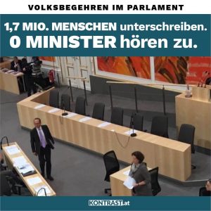 Regierung schwänzt Volksbegehren Parlament