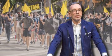 Herbert Kickl, Identitäre Bewegung (Foto: Parlamentsdirektion/Ivan Radic/flickr/ CC BY 2.0; eigene Montage)