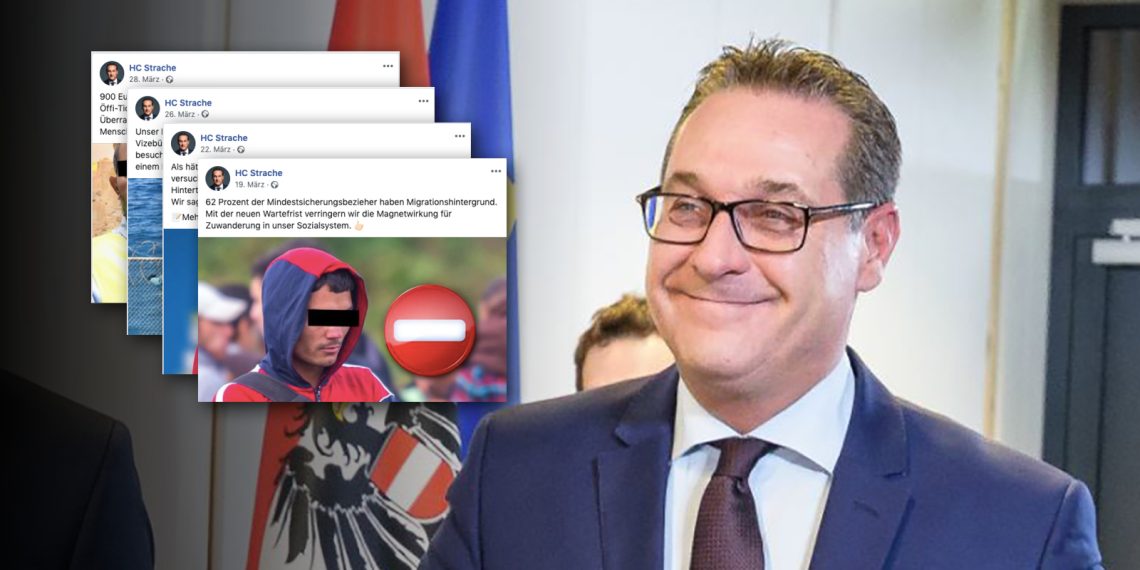 Strache auf Facebook untersucht: Alles dreht sich um Migranten. Arbeitslosigkeit und Mieten sind kein Thema.