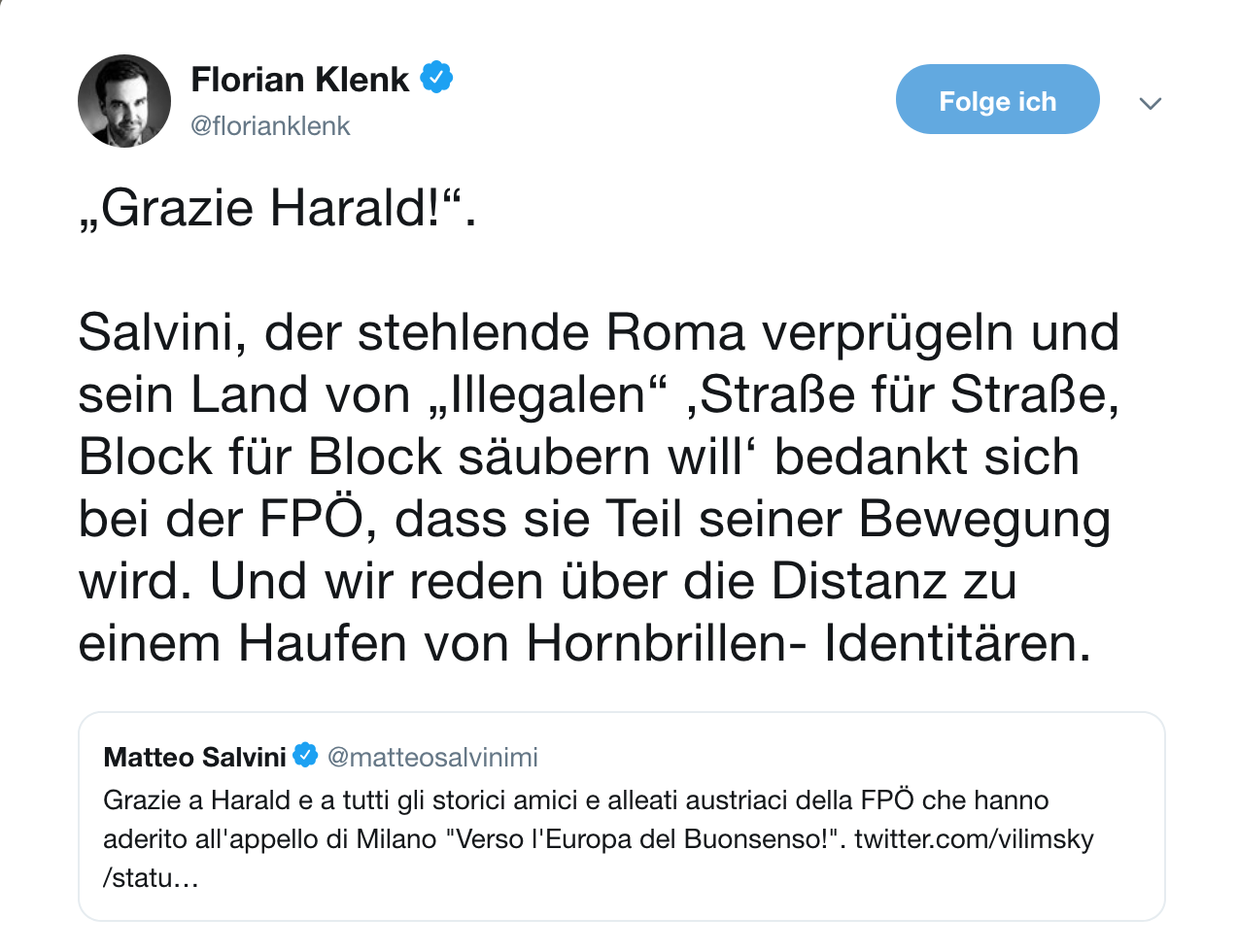 Strache-Freund Salvini hält Rede von Mussolinis Balkon