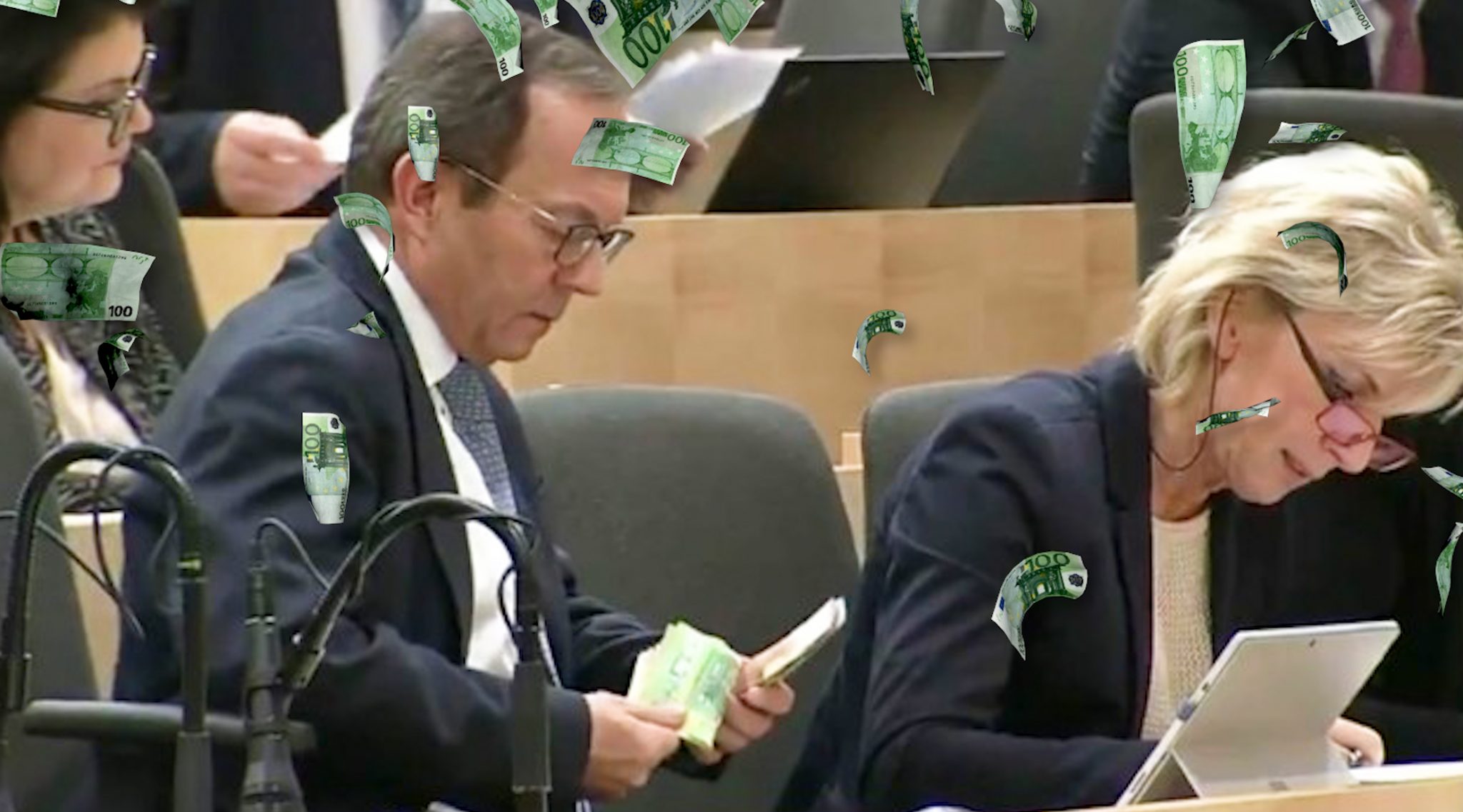 ÖVP-Abgeordneter Haubner zählt ungeniert Geldscheine im Parlament – das Internet lacht