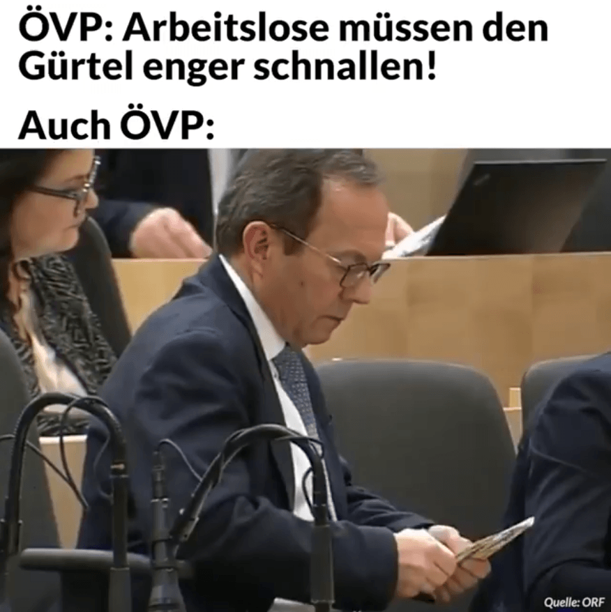 ÖVP: Arbeitslose müssen den Gürtel enger schnallen. Auch ÖVP: