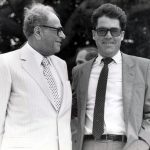 Bruno Kreisky und Heinz Fischer, ca. 1980