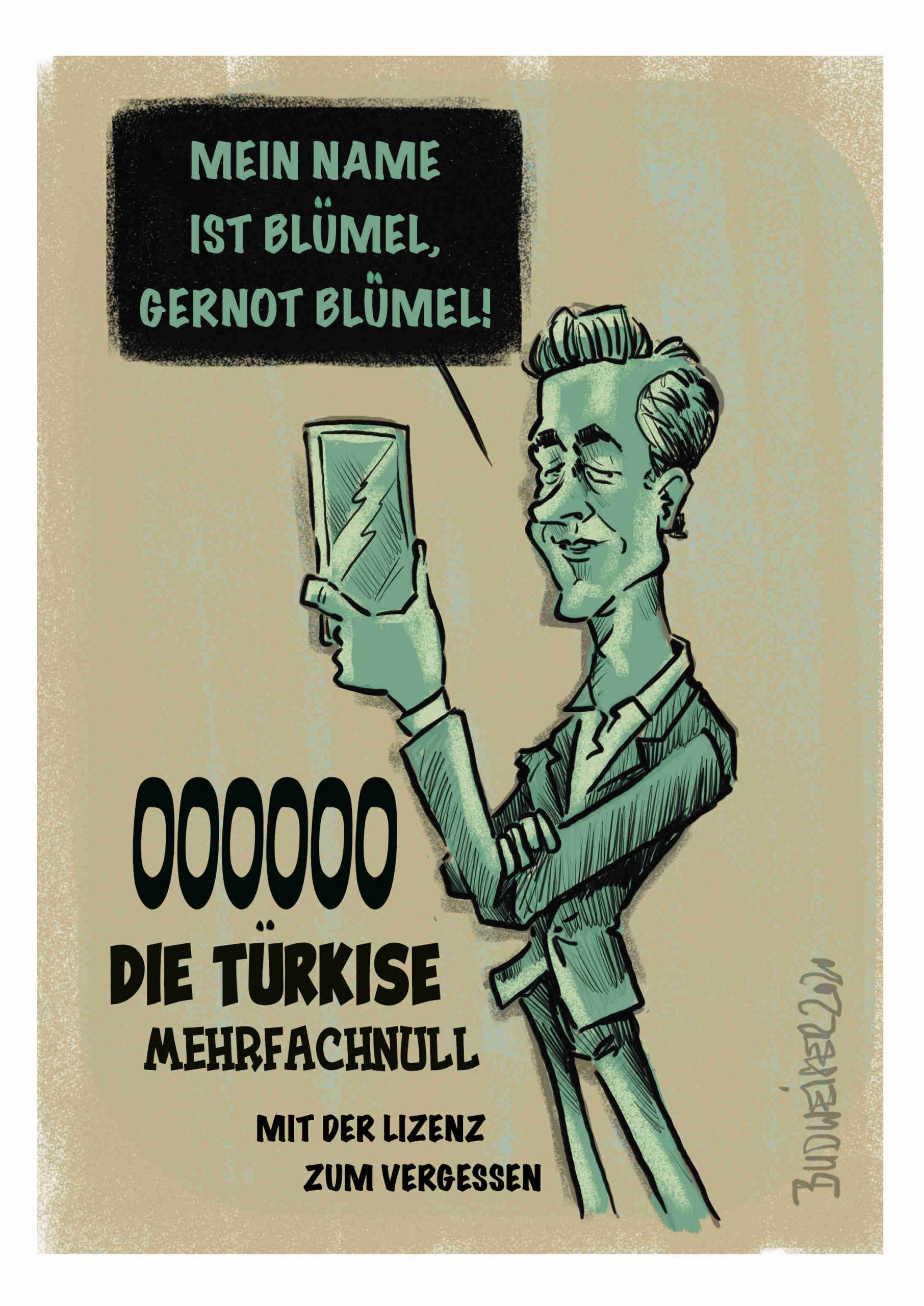 Budweiser-Cartoon zu Blümel im U-Ausschuss und 86 x keine Erinnerung