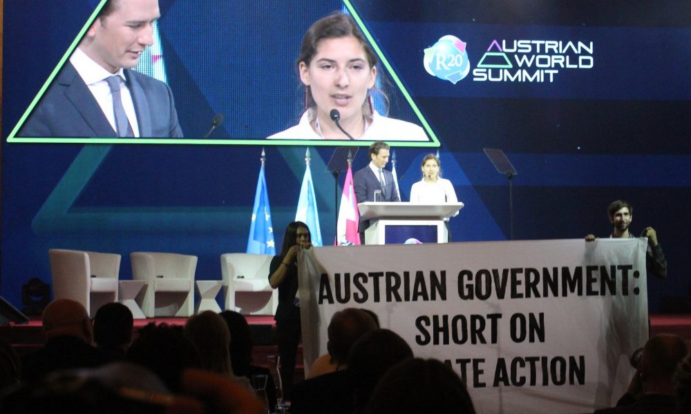 Klima-Aktivistin nahm Kurz die Bühne, weil ÖVP Klimaschutz verhindert
