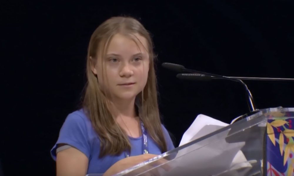 Greta Thunberg bei ihrer Bla Bla Bla Rede