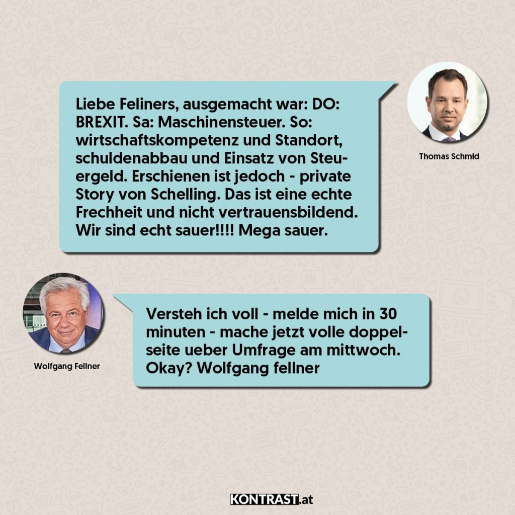 Chat-Protokoll Thomas Schmid u Wolfgang Fellner - ÖVP-Hausdurchsuchung
