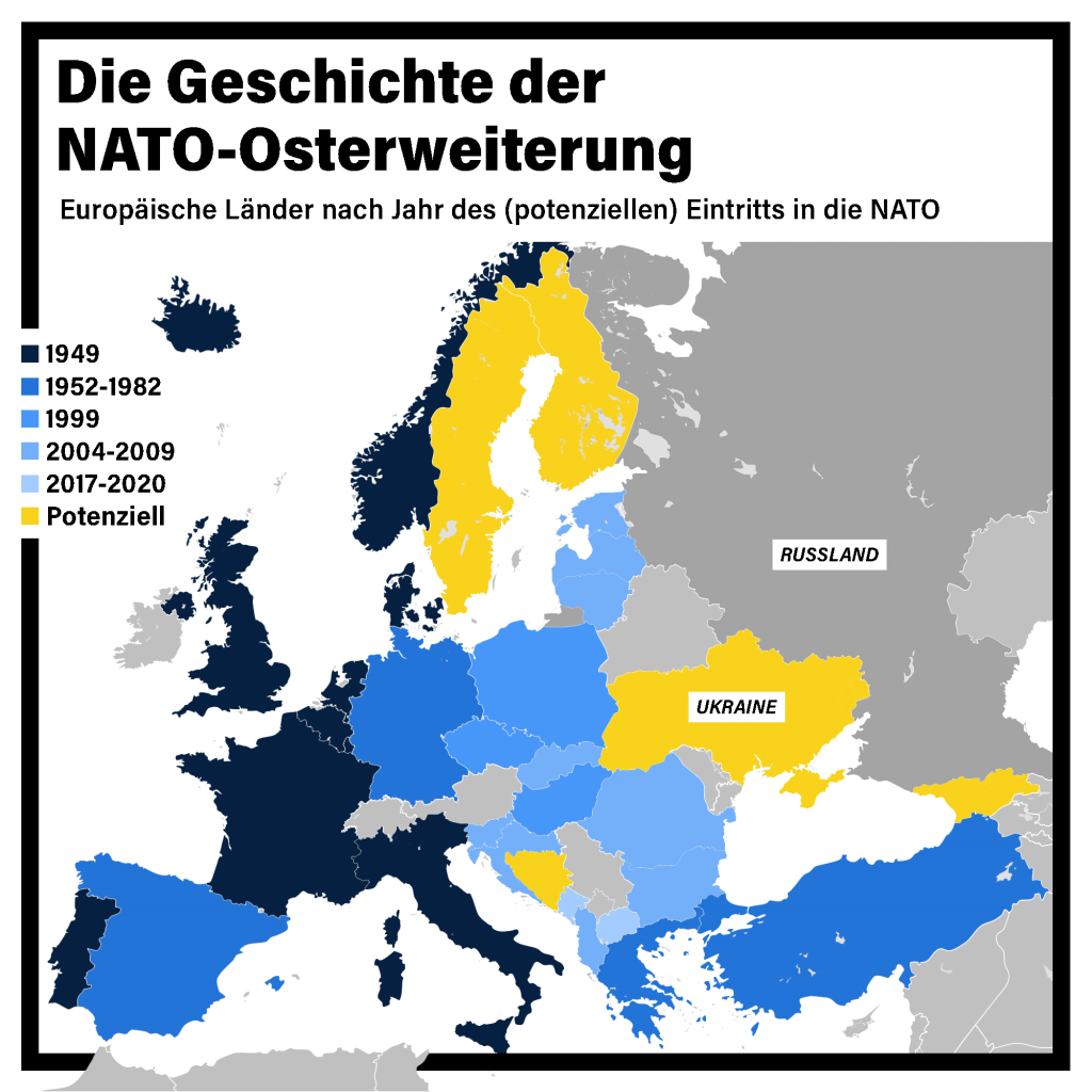 NATO erklärt: Karte der Osterweiterung