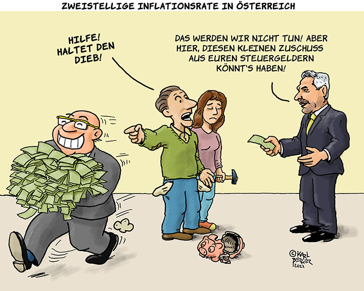 Zweistellige Inflationsrate in Österreich