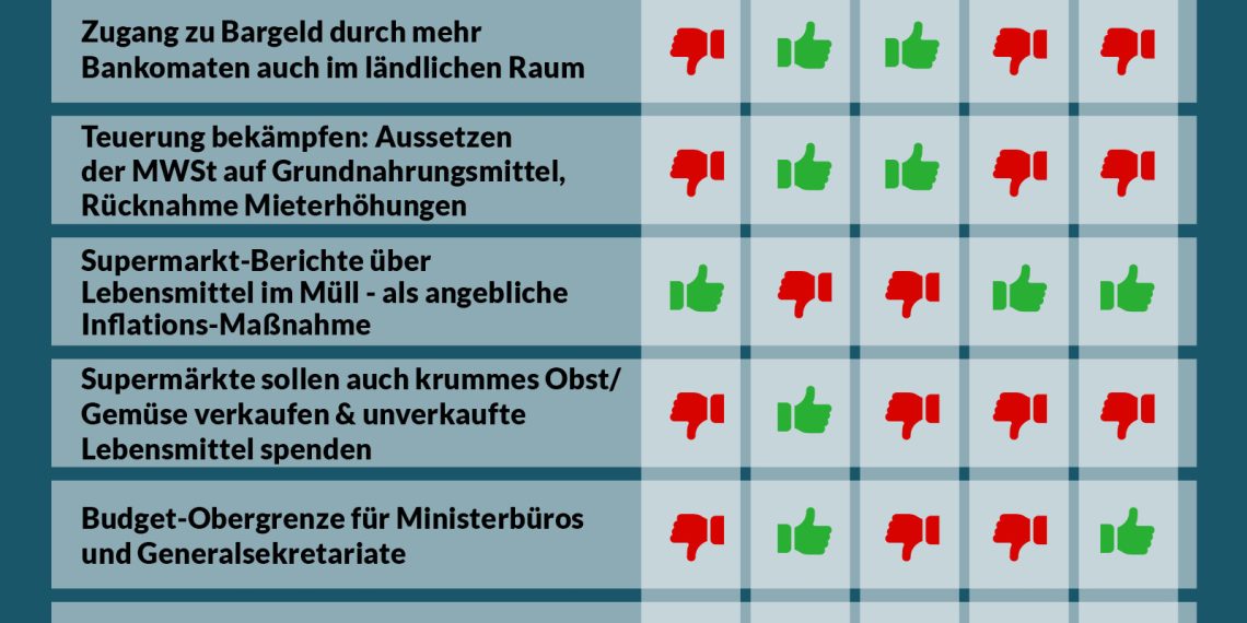 Nationalratssitzung am 24. und 25. Mai 2023: So haben die Parteien abgestimmt