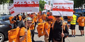 Streik Essenszusteller, Fahrradboten, Lieferando, Mjam, Löhne, Lieferanten, Foto: vida