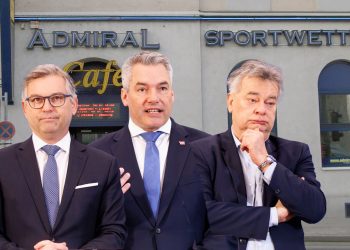 Admiral Sportwetten mit Magnus Brunner, Karl Nehammer und Werner Kogler