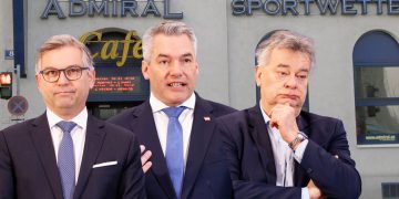 Admiral Sportwetten mit Magnus Brunner, Karl Nehammer und Werner Kogler