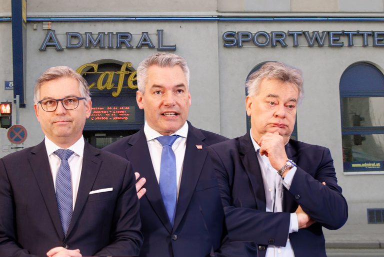 Admiral Sportwetten mit Magnus Brunner, Karl Nehammer und Werner Kogler