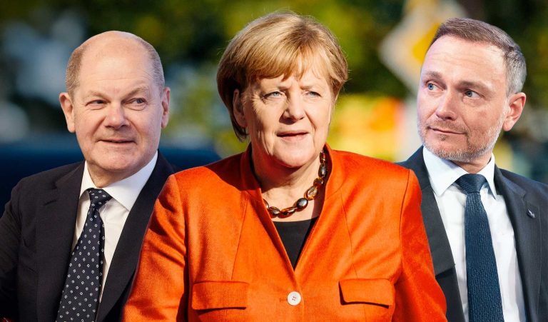 Olaf Scholz, Angela Merkel, Christian Lindner