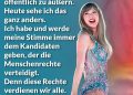 Zitat: Früher habe ich gezögert, meine politischen Meinungen öffentlich zu äußern. Heute sehe ich das ganz anders. Ich habe und werde meine Stimme immer dem Kandidaten geben, der die Menschenrechte verteidigt. Denn diese Rechte verdienen wir alle. Taylor Swift.