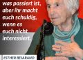 Am 8. Mai ist Tag der Befreiung: Nach dem Vorrücken der Alliierten kapitulierte die Wehrmacht am 8. Mai 1945 endgültig. Esther Bejarano war eine deutsch-jüdische Musikerin. Sie überlebte den Holocaust und engagierte sich intensiv für Erinnerungskultur und den Kampf gegen Rechtsextremismus und Antisemitismus. Sie war auch Mitglied verschiedener antifaschistischer Organisationen und hielt zahlreiche Vorträge über den Holocaust. Zitat: Ihr tragt keine Schuld für das, was passiert ist, aber ihr macht euch schuldig, wenn es euch nicht interessiert. Esther Bejarano
