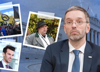 FPÖ Einzelfälle (Montage, Fotoquellen: Parlamentsdirektin , Ailura (CC BY-SA 3.0 AT), InSight Blog (CC BY 2.0))