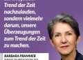 Barbara Prammer war die erste Frau an der Spitze des österreichischen Nationalrats. Als überzeugte Demokratin setzte sie sich für Gleichstellung, sozialen Zusammenhalt und ein Parlament ein, das offen und nah an den Menschen ist. Ihr Einsatz galt vor allem jenen, die oft übersehen werden: Frauen, Jugendlichen und Benachteiligten. Zitat: Es geht nicht darum, jedem Trend der Zeit nachzulaufen, sondern vielmehr darum, unsere Überzeugungen zum Trend der Zeit zu machen. Barbara Prammer