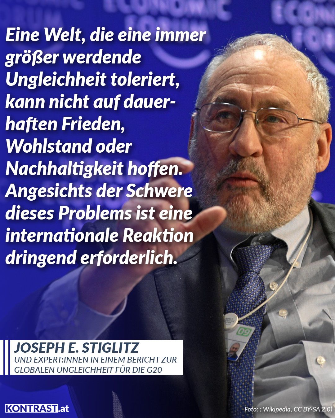 Joseph Stiglitz Zitat G20 Vermögen Ungleichheit