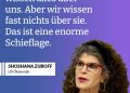 Shoshana Zuboffs Buch "Das Zeitalter des Überwachungskapitalismus" ist ein internationaler Bestseller und gilt als revolutionäre Sicht auf unser Wirtschaftssystem. Sie untersucht , wie Internet-Giganten wie Google und Facebook Milliarden mit unseren persönlichen Daten machen. Diese Daten werden ohne unsere Zustimmung erfasst, verkauft und für Verhaltensvorhersagen verwendet. Das hat fatale Auswirkungen auf Wirtschaft, Demokratie und Gesellschaft. Zitat: Facebook und Google wissen alles über uns. Aber wir wissen fast nichts über sie. Das ist eine enorme Schieflage. Shoshana Zuboff