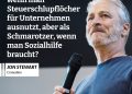 Jon Stewart ist ein US-amerikanischer Comedian, Autor und moderierte von 1999 bis 2015 sowie seit Februar 2024 wieder die legendäre satirische Nachrichtensendung "The Daily Show". Mit scharfem Humor und kritischen Analysen prägt er die politische Satire in den USA - aber auch darüber hinaus. Zitat: Warum gilt man als guter Geschäftsmann, wenn man Steuerschlupflöcher für Unternehmen ausnutzt, aber als Schmarotzer, wenn man Sozialhilfe braucht? Jon Stewart