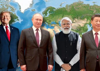 Immer mehr Autokratien auf der Welt (Bild: 首相官邸ホームページ/Wikipedia, CC BY 4.0, kremlin.ru/Wikipedia, CC BY 4.0, The White House/Wikipedia, public domin - Montage)