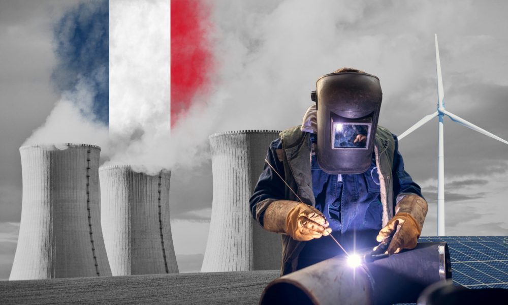 Frankreichs Atomkraft-Strategie schadet der Wirtschaft (Bild: Unsplash/getty images, Lukáš Lehotský, Alexander Mils - Montage)