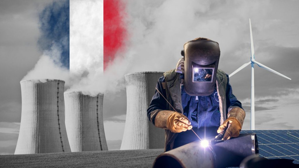 Frankreichs Atomkraft-Strategie schadet der Wirtschaft (Bild: Unsplash/getty images, Lukáš Lehotský, Alexander Mils - Montage)