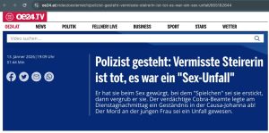 Screenshot von oe24.at vom 13. Jänner 2026