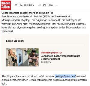 Screenshot von krone.at vom 15. Jänner 2026