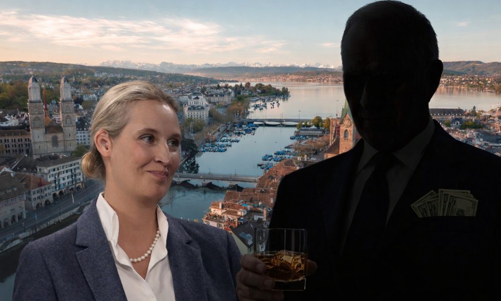 AfD-Spender und Milliardär Conle (Wikimedia Commons/Unsplash/KI-Collage)