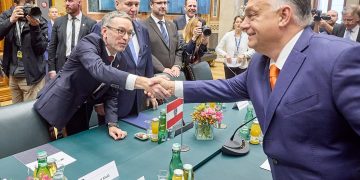 FPÖ empfängt Viktor Orban im Parlament, im Bild Herbert Kickl, Walter Rosenkranz, Christian Hafenecker und Harald Vilimsky (Foto: APA Picturedesk, Photonews.at)