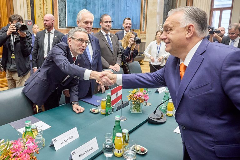 FPÖ empfängt Viktor Orban im Parlament, im Bild Herbert Kickl, Walter Rosenkranz, Christian Hafenecker und Harald Vilimsky (Foto: APA Picturedesk, Photonews.at)