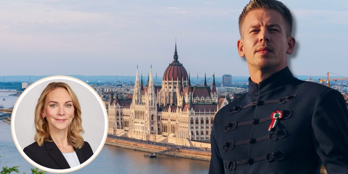 Pia Wieninger als Wahlbeobachterin in Ungarn. (Foto: Parlamentsdirektion/Thomas Topf; Norbert Banhalmi/CC BY-SA 4.0; Montage)