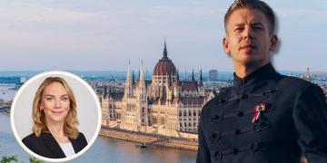 Pia Wieninger als Wahlbeobachterin in Ungarn. (Foto: Parlamentsdirektion/Thomas Topf; Norbert Banhalmi/CC BY-SA 4.0; Montage)