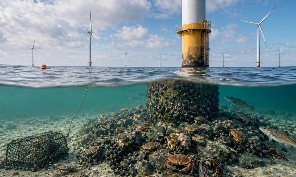 Windparks ermöglichen neue Lebensräume und nachhaltigen Fischfang. (Foto: Kontrast.at)