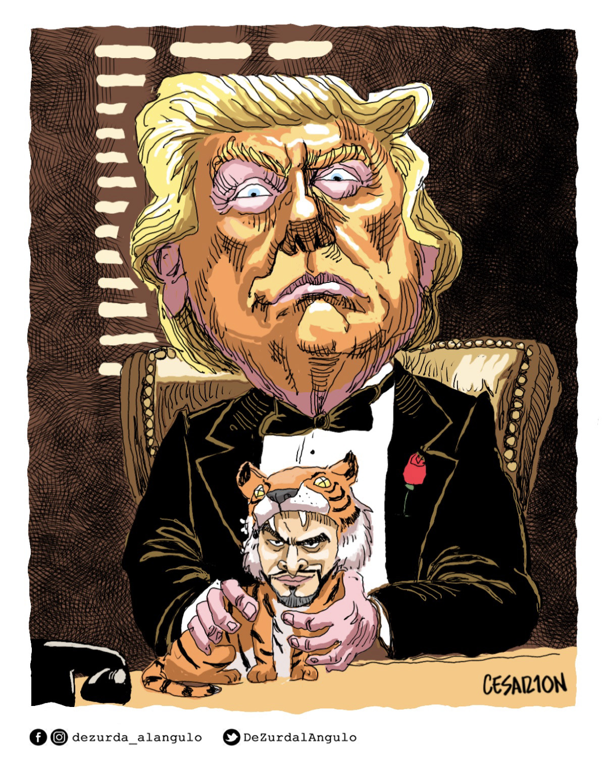 Karikatur: Donald Trump und Abelardo de la Espriella