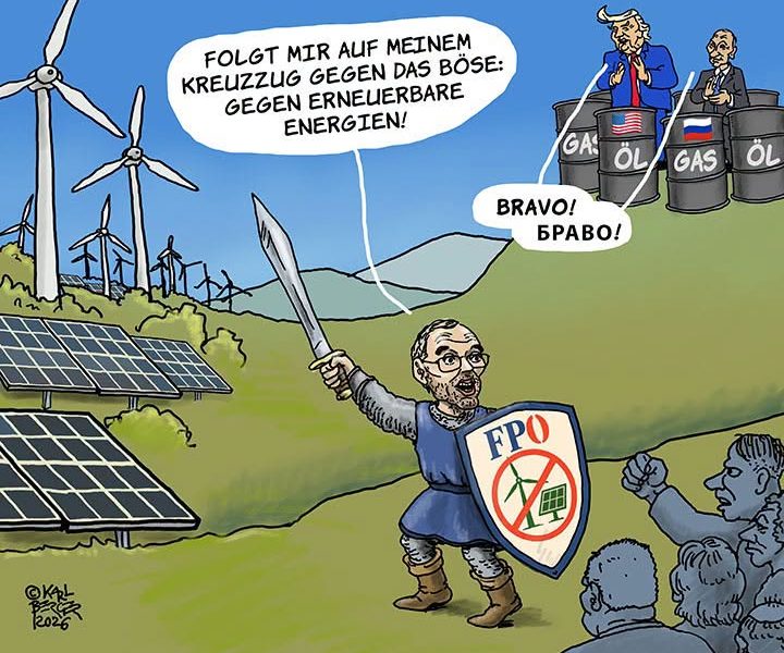 Kickl - auf Kreuzzug gegen erneuerbare Energien