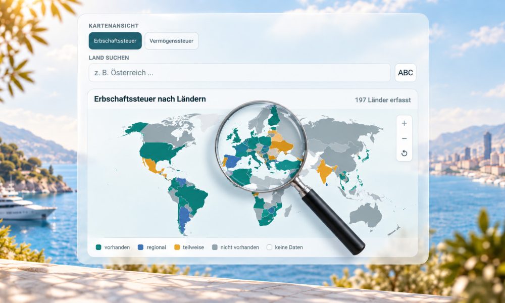 197 Länder im Vergleich: Wo Vermögen und Erbschaften besteuert werden