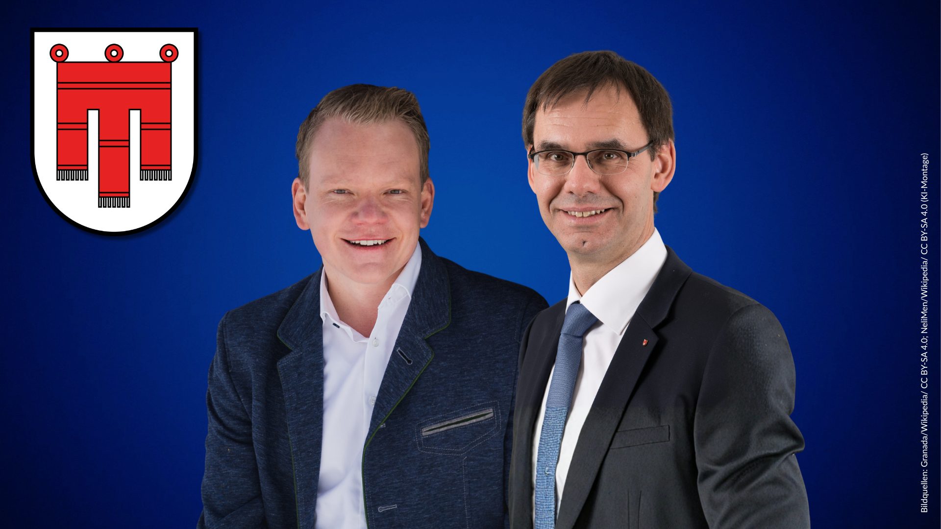Markus Wallner und Christof Bitschi (Bildquellen: Granada/Wikipedia/ CC BY-SA 4.0; NeliMen/Wikipedia/ CC BY-SA 4.0; KI-Montage) Markus Wallner und Christof Bitschi (Bildquellen: Granada/Wikipedia/ CC BY-SA 4.0; NeliMen/Wikipedia/ CC BY-SA 4.0; KI-Montage)