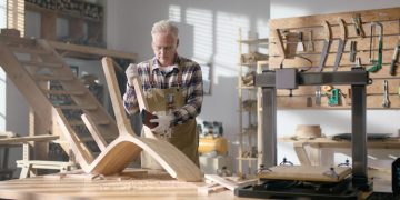 Mann arbeitet als Tischler (Foto: Unsplash)